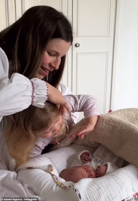 Manon Lagreve welcomes second child and introduces newborn to daughter Fleur in adorable video