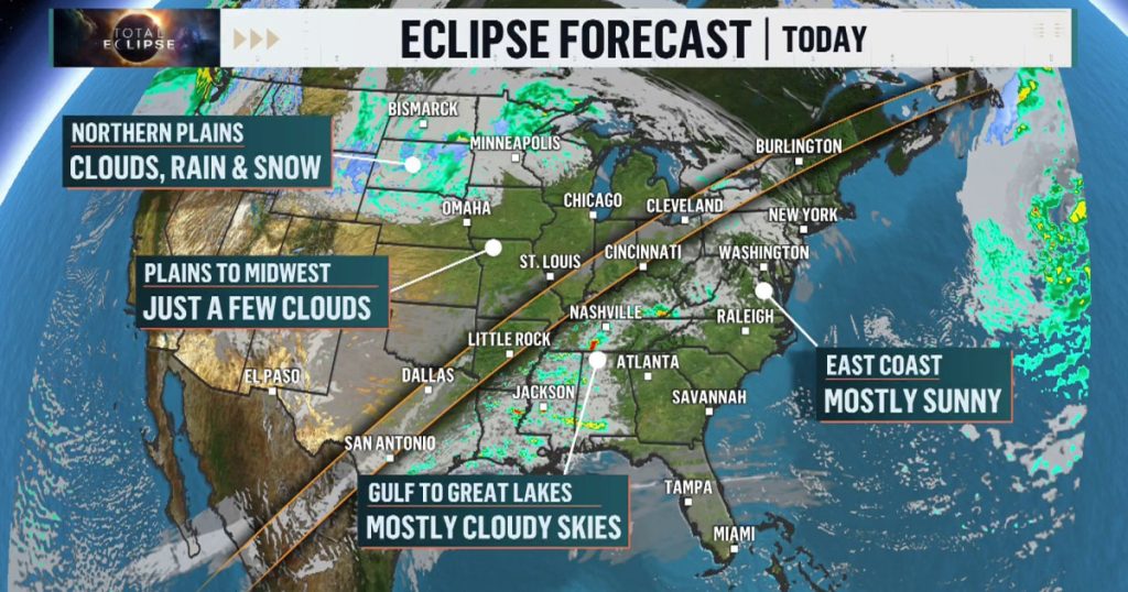 Where to Expect Clouds During the Total Solar Eclipse in the US