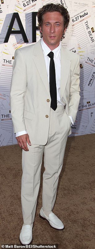 At The Bear season three premiere in LA, Jeremy Allen White dazzles in a beige suit and Ayo Edebiri wows in a strapless floral dress as they steal the show alongside other stars