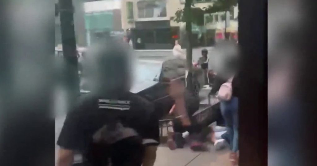 Authorities are currently investigating a brutal assault captured on video outside a Shake Shack in the D.C. area