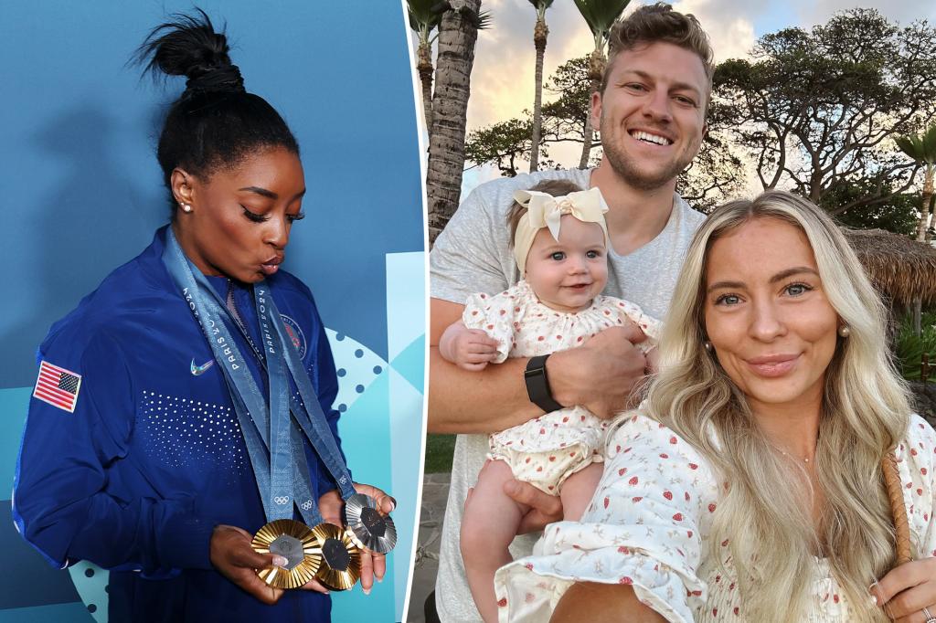 rewrite this title MyKayla Skinner’s husband praises her as the ‘strongest person’ amid Simone Biles drama: ‘Proud of you’