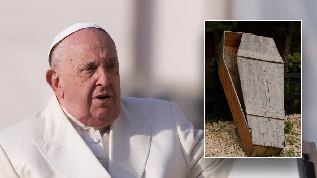 rewrite this title Pope Francis rejects tradition, opts for humble wooden casket and burial outside Vatican