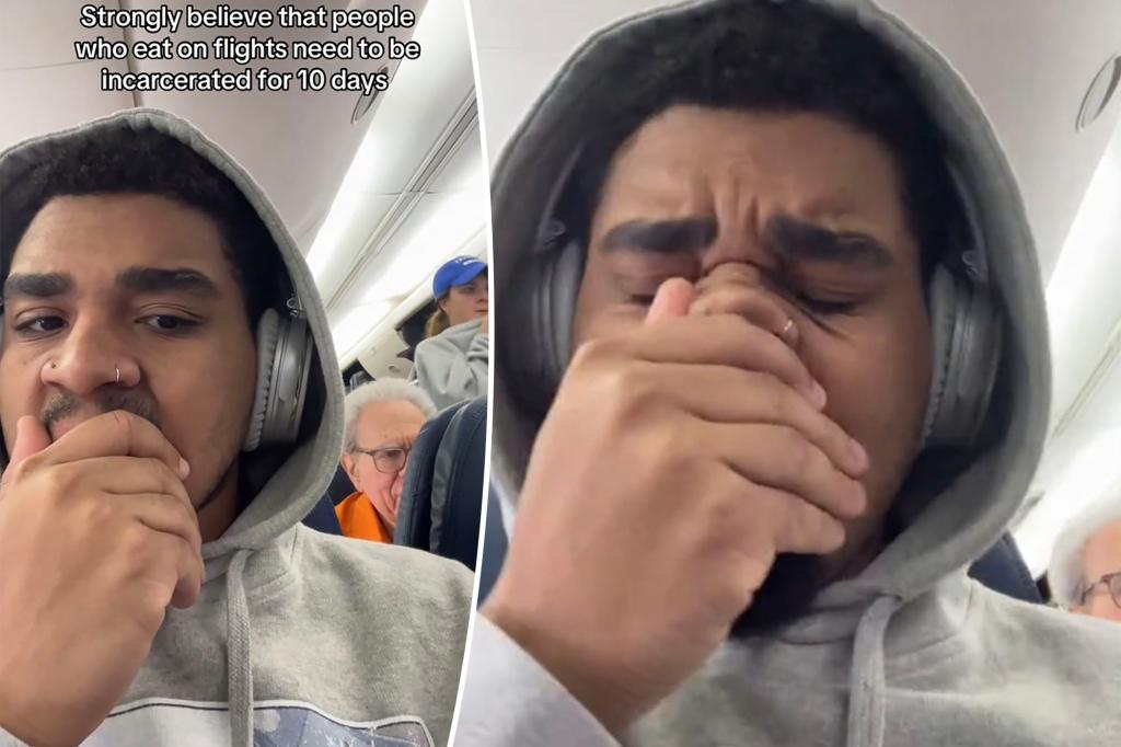 rewrite this title Passenger stinks up entire plane with ‘diabolical’ in-flight meal choice: ‘Scented food is a crime’