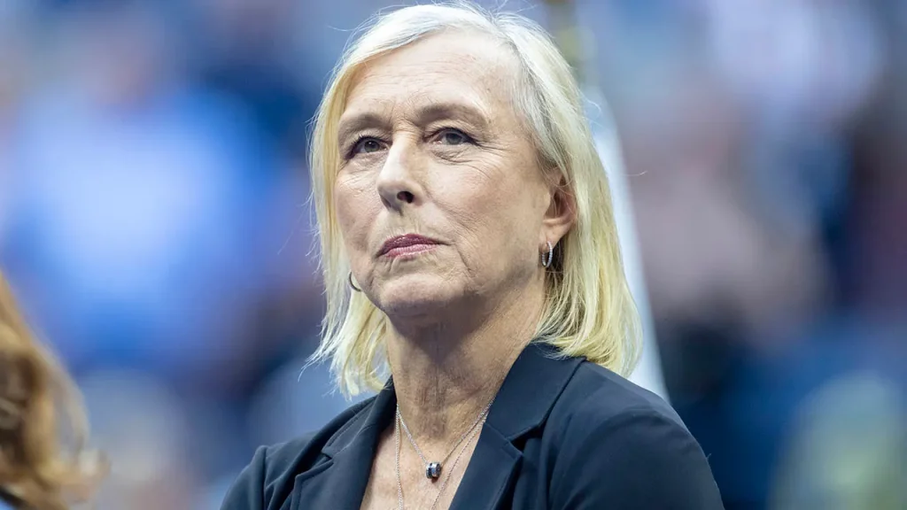 rewrite this title Martina Navratilova endorses Olympic president hopeful who suggests ban on trans athletes from women's sports