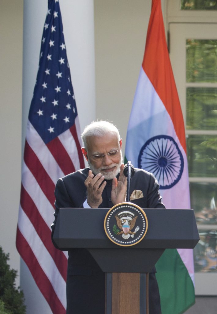 rewrite this title India’s Modi speaks with 'dear friend' President Trump amid hopes of furthering ties