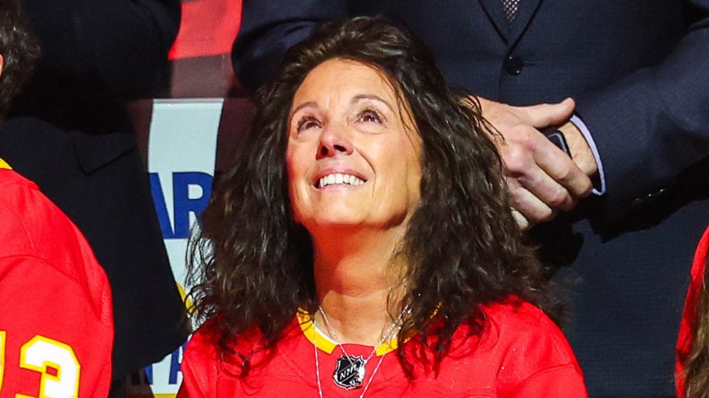 rewrite this title Mother of late NHL star Johnny Gaudreau, brother Matthew says sons are ‘happy fans in heaven’ after Eagles win