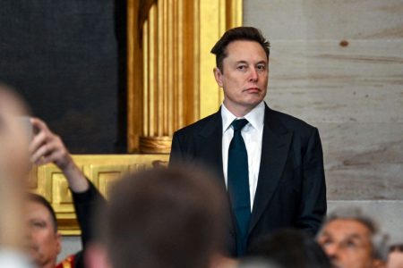 rewrite this title Elon Musk’s Net Worth Has Dropped Since Donald Trump Took Office