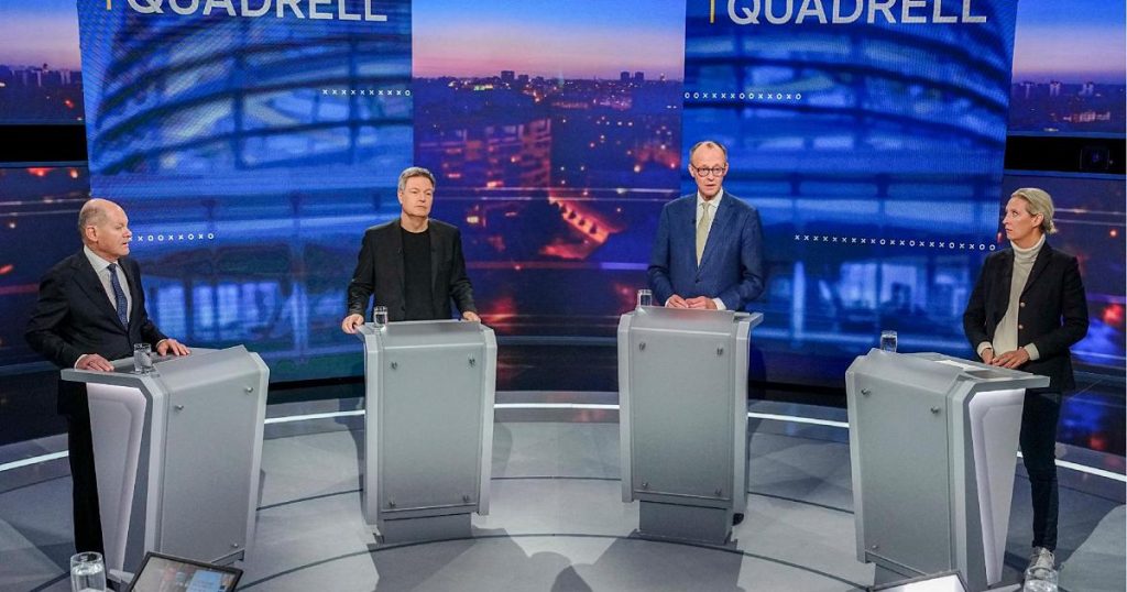 rewrite this title in english Merz e Scholz criticano l’intervento di Vance a Monaco durante il confronto tv a quattro