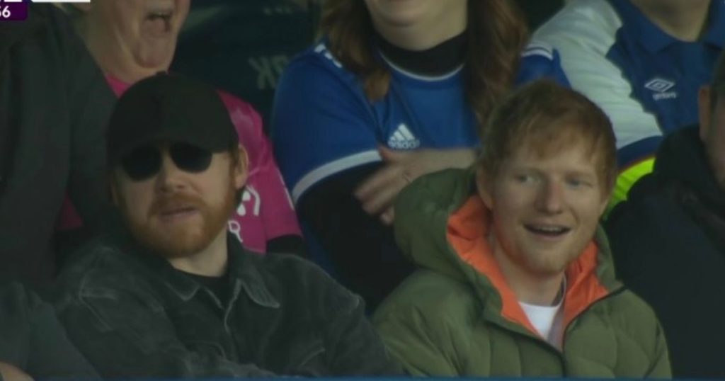 rewrite this title Ed Sheeran fans stunned as Hollywood star makes unlikely appearance at football match