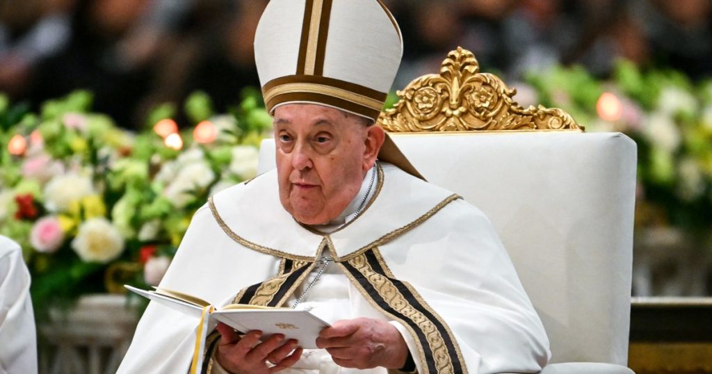 rewrite this title Pope Francis ‘in good spirit’ but doctors give no update on his condition