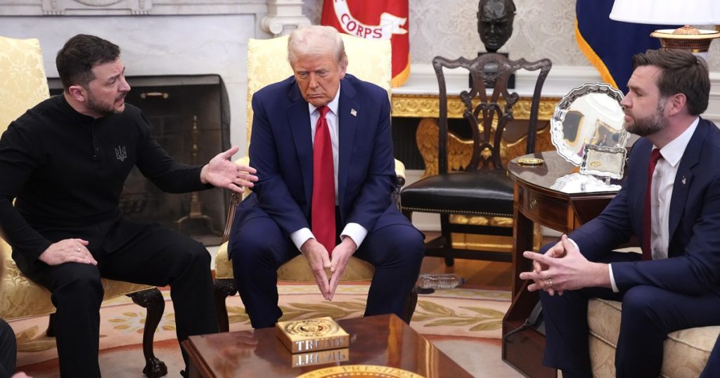 rewrite this title Vance leans hard into Trump’s foreign policy — and sparks an extraordinary Oval Office skirmish