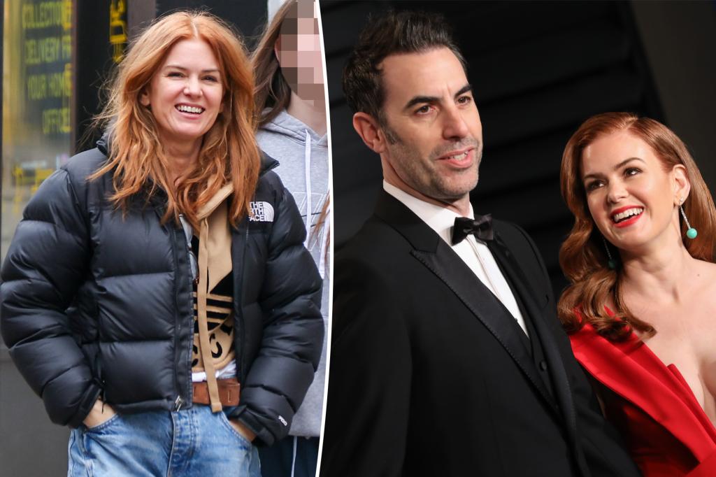 rewrite this title
Sacha Baron Cohen and Isla Fisher share friendly Instagram exchange after reports of nasty divorce battle