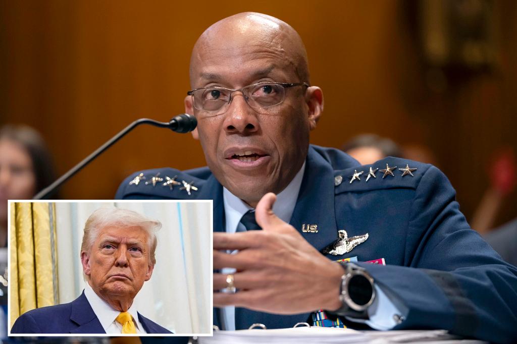 rewrite this title Trump fires Air Force Gen. CQ Brown as chairman of the Joint Chiefs of Staff