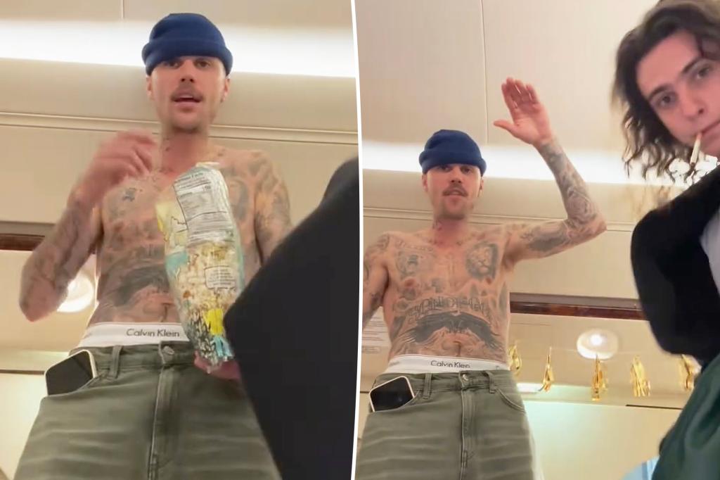 rewrite this title
Justin Bieber raps about being ‘high’ in puzzling video after rep vehemently denies drug use