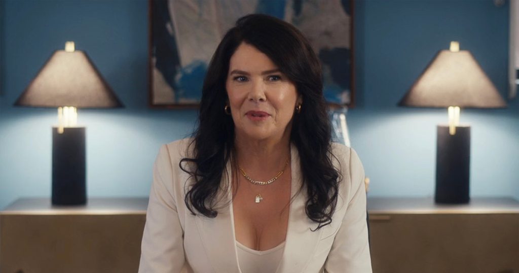 rewrite this title Lauren Graham’s ‘The Z-Suite’ Character Jokes She ‘Fixed’ Herself After Going to Therapy Once (Exclusive)