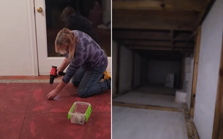 rewrite this title Family Buy House, Find Swimming Pool Hidden Under Living Room Floor