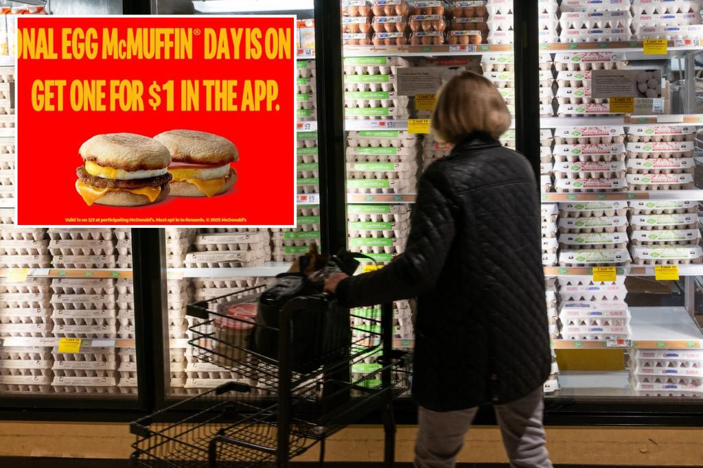 rewrite this title McDonald’s brushes off surcharges on eggs to attract customers, will offer $1 McMuffins