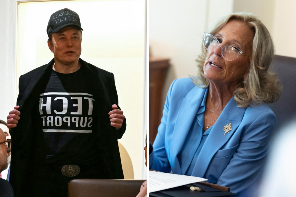 rewrite this title MAGA Uses Jill Biden To Defend Elon Musk Cabinet Appearance