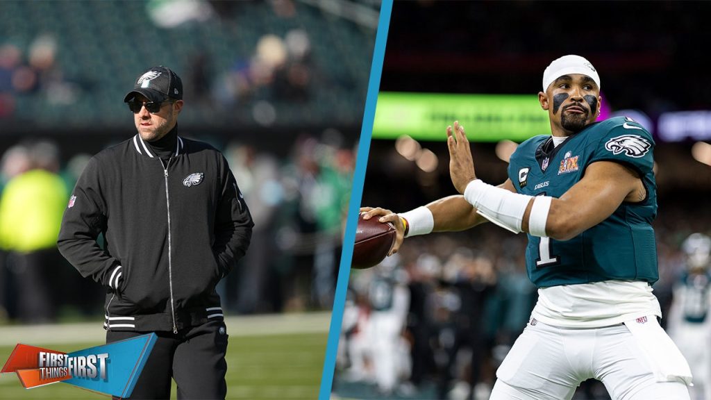 rewrite this title Kevin Patullo named Philadelphia Eagles OC—Can he unlock Jalen Hurts’ full potential? | First Things First