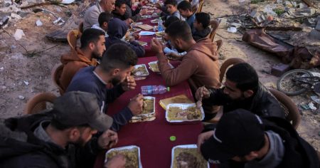 rewrite this title Gazans ring in Ramadan with hope amid ongoing uncertainty
