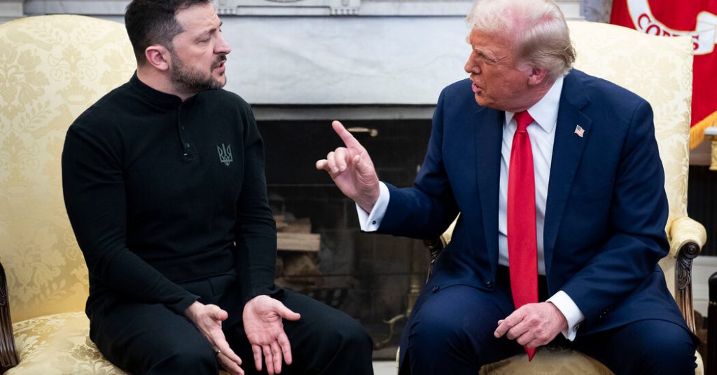 rewrite this title Trump Berates Zelensky in Fiery Exchange at the White House