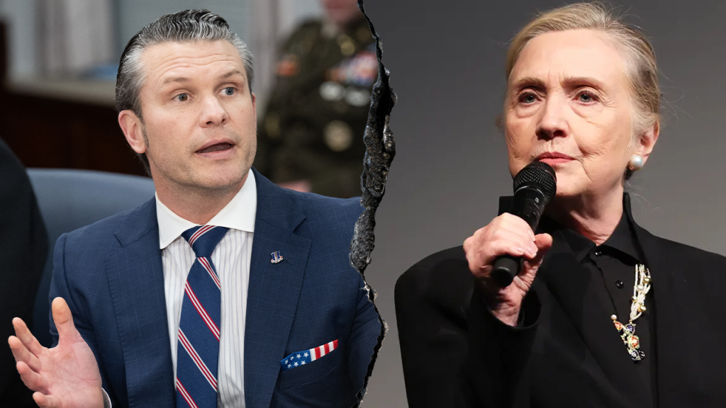 rewrite this title Conservatives rally around Hegseth after he turns tables on Hillary Clinton with Russia 'reset' photo