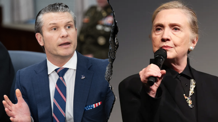 rewrite this title Conservatives rally around Hegseth after he turns tables on Hillary Clinton with Russia 'reset' photo