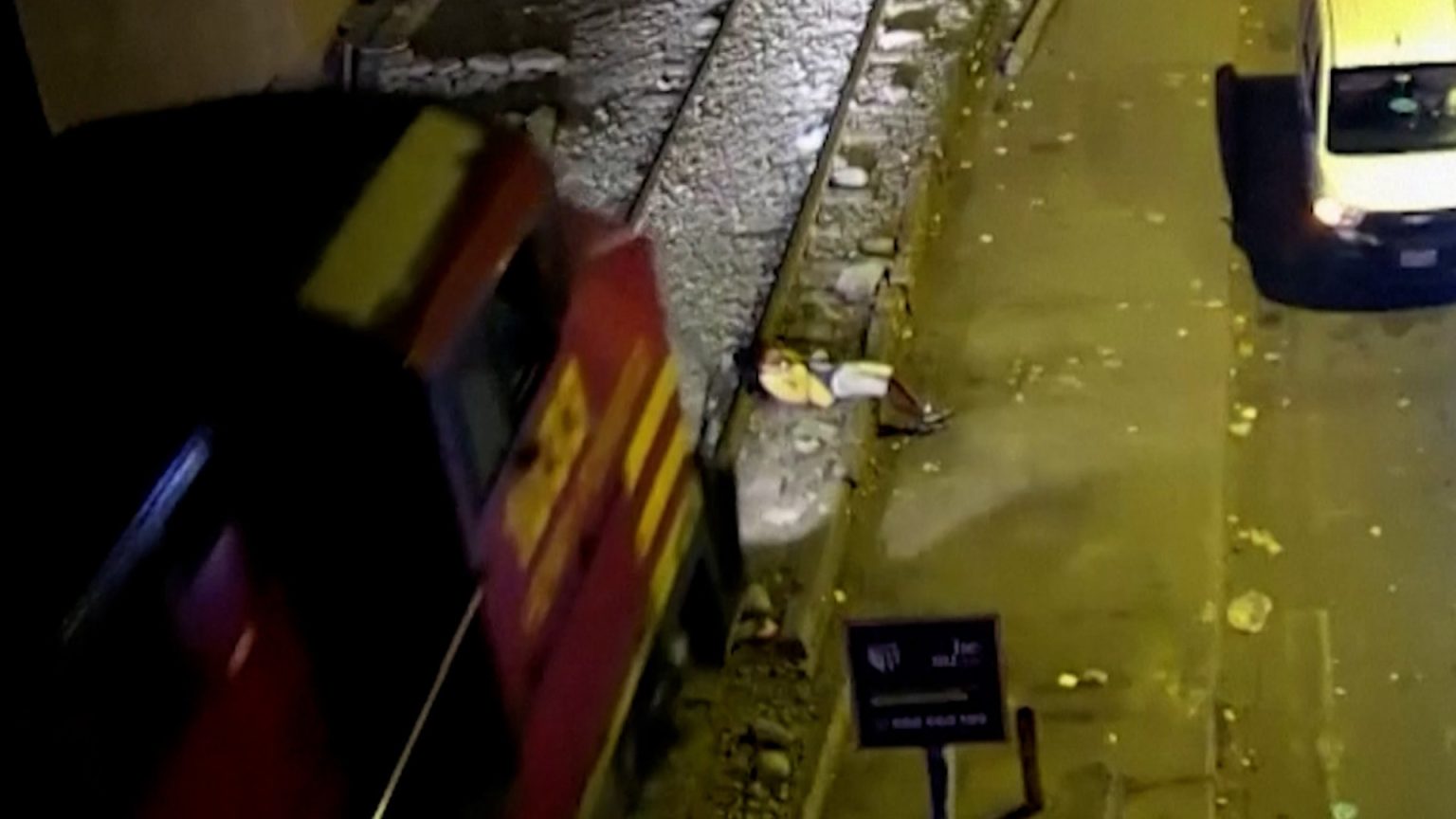 rewrite this title Man survives being run over by train in Peru