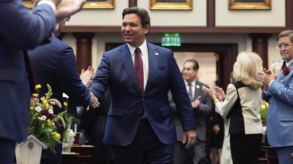 rewrite this title DeSantis takes victory lap on Florida's 'momentous immigration legislation' enforcing Trump agenda